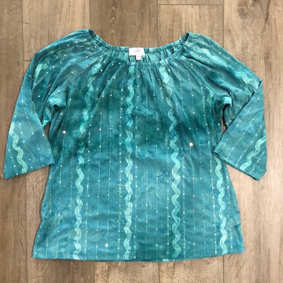 Shannon Ford New York Tops - Like new SHANNON FORD New York - Women's Sparkle Top in Teal
